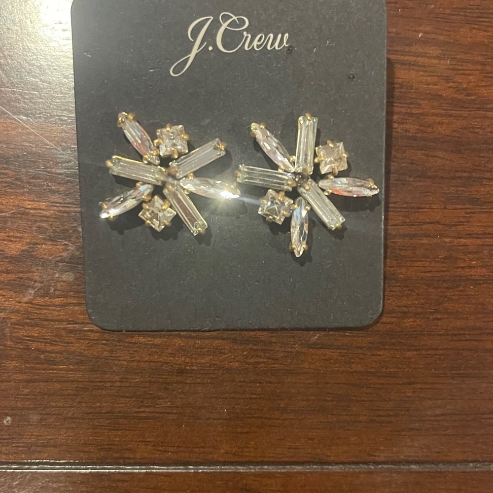 NWT Brand new,never worn J. Crew Women's Gold and Crystal Earrings. Very sparkly